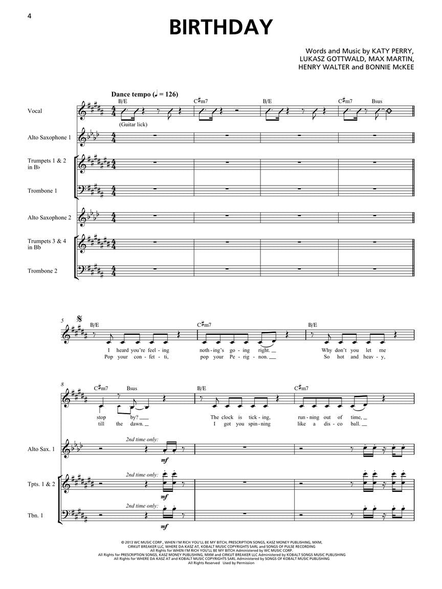 Pop Hits Horn Section Transcribed Scores