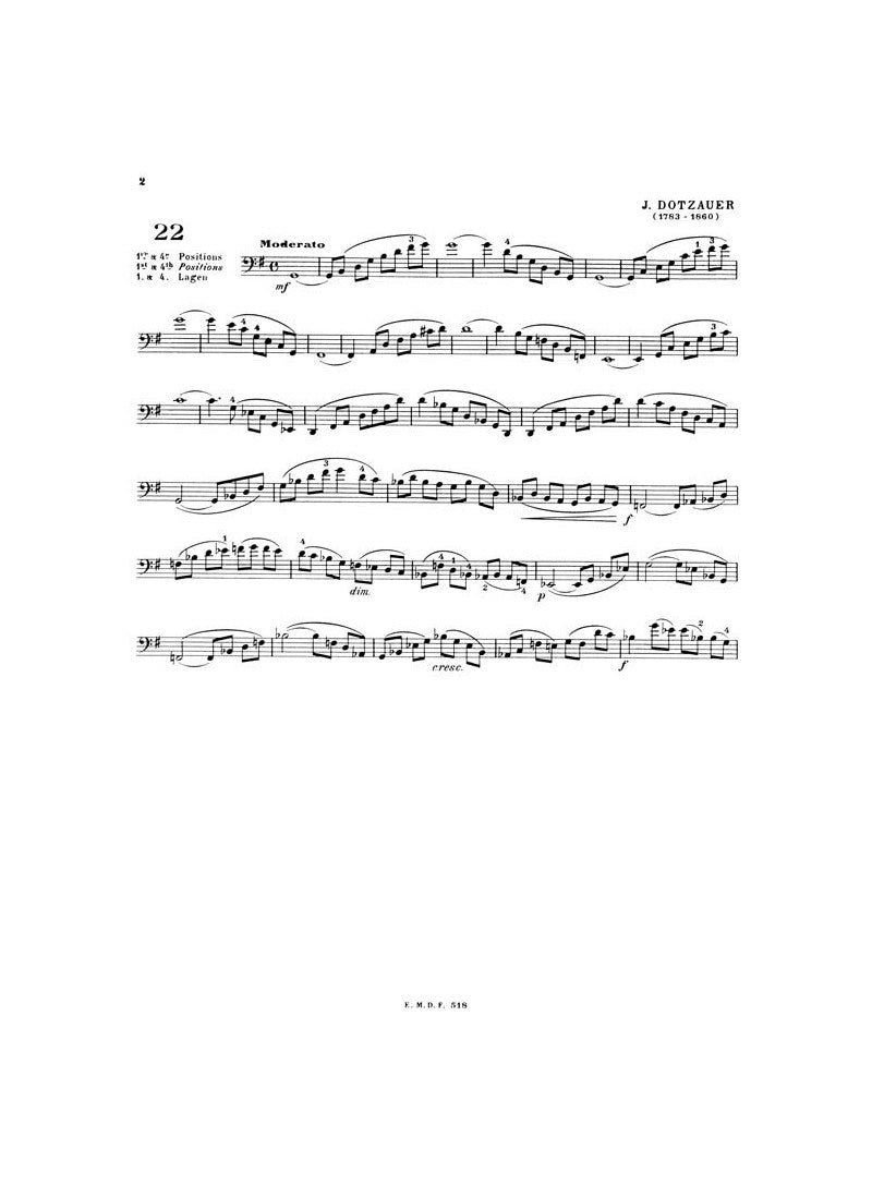 Feuillard - Technique Of Cello Volume 2 Book