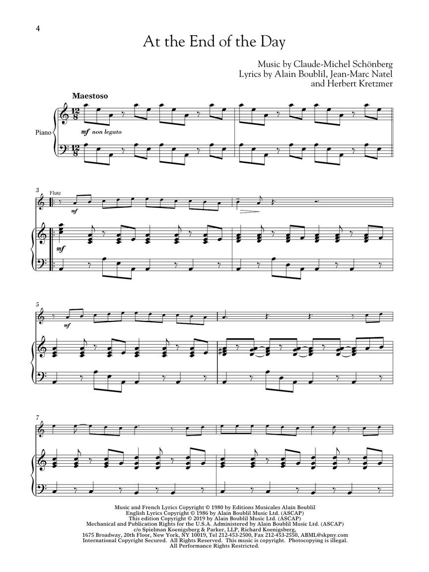 Les Miserables For Classical Players Flute Book/Ola