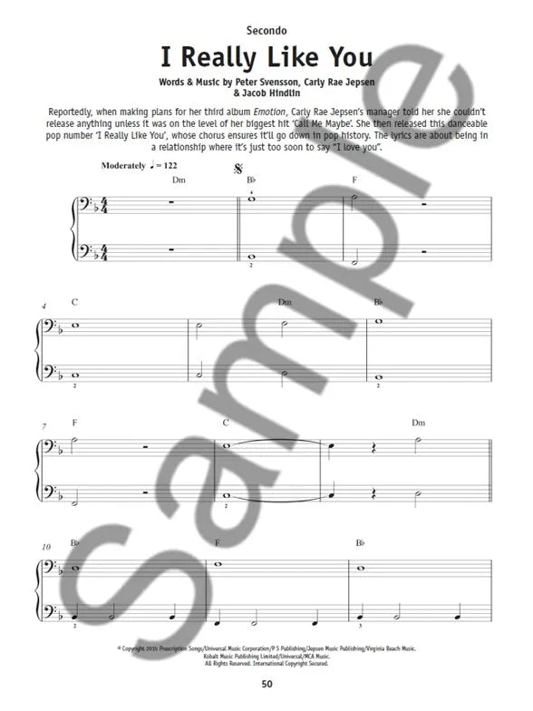 Chart Hits Duets - Really Easy Piano Book