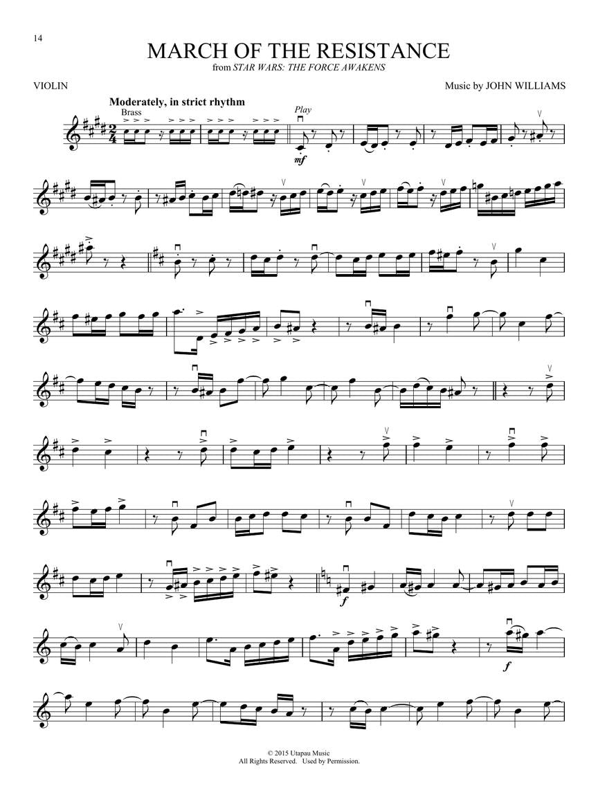 Star Wars Instrumental Play Along Violin Book/Ola