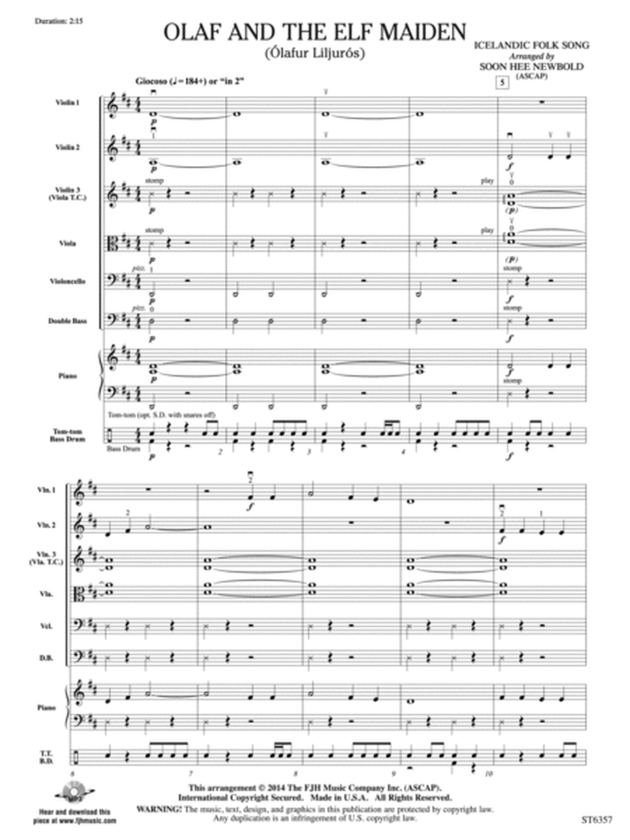 Olaf And The Elf Maiden - String Orchestra Level 1.5 Score/Parts