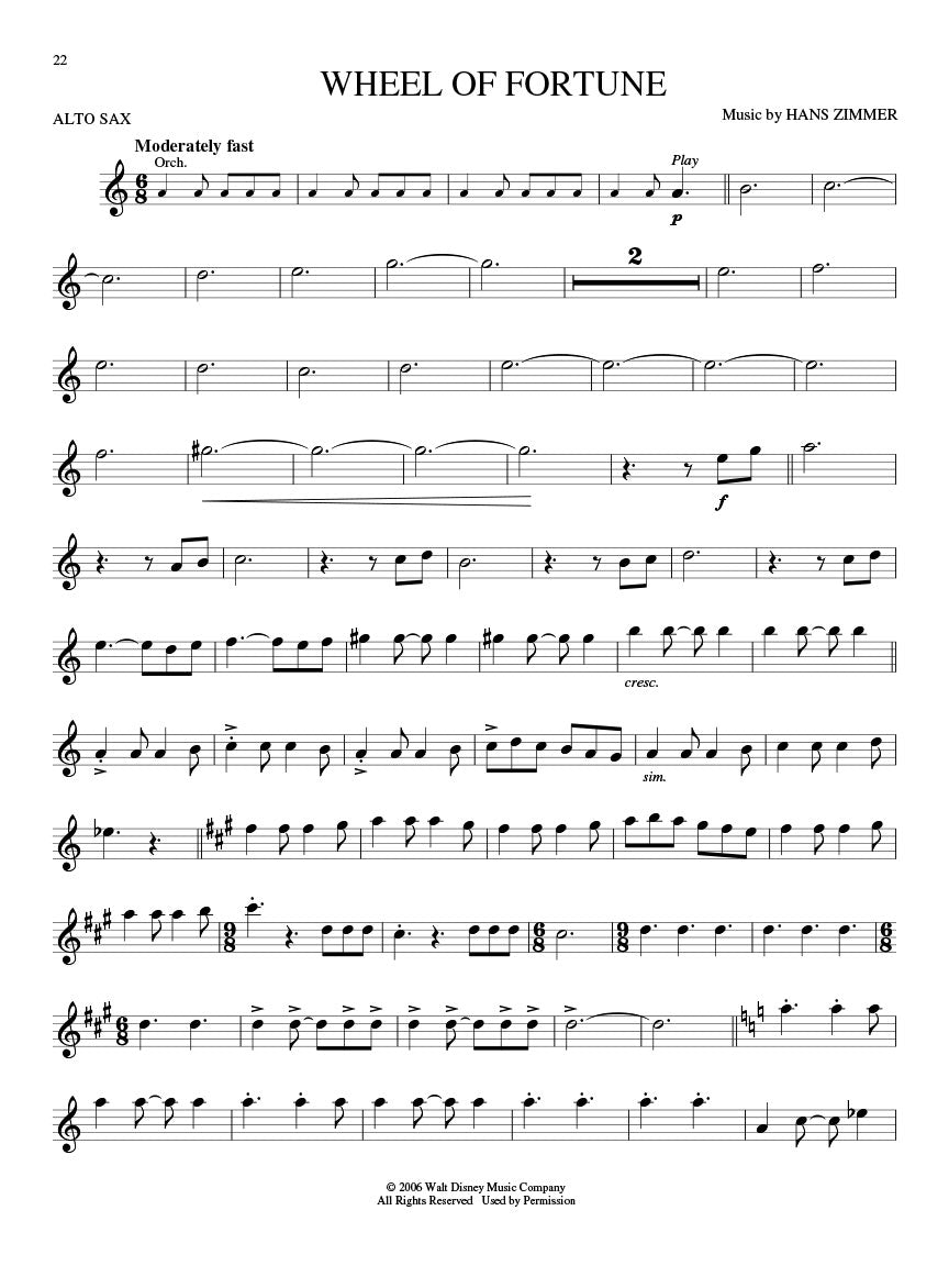 Pirates Of The Caribbean For Alto Saxophone Play Along Book/Ola