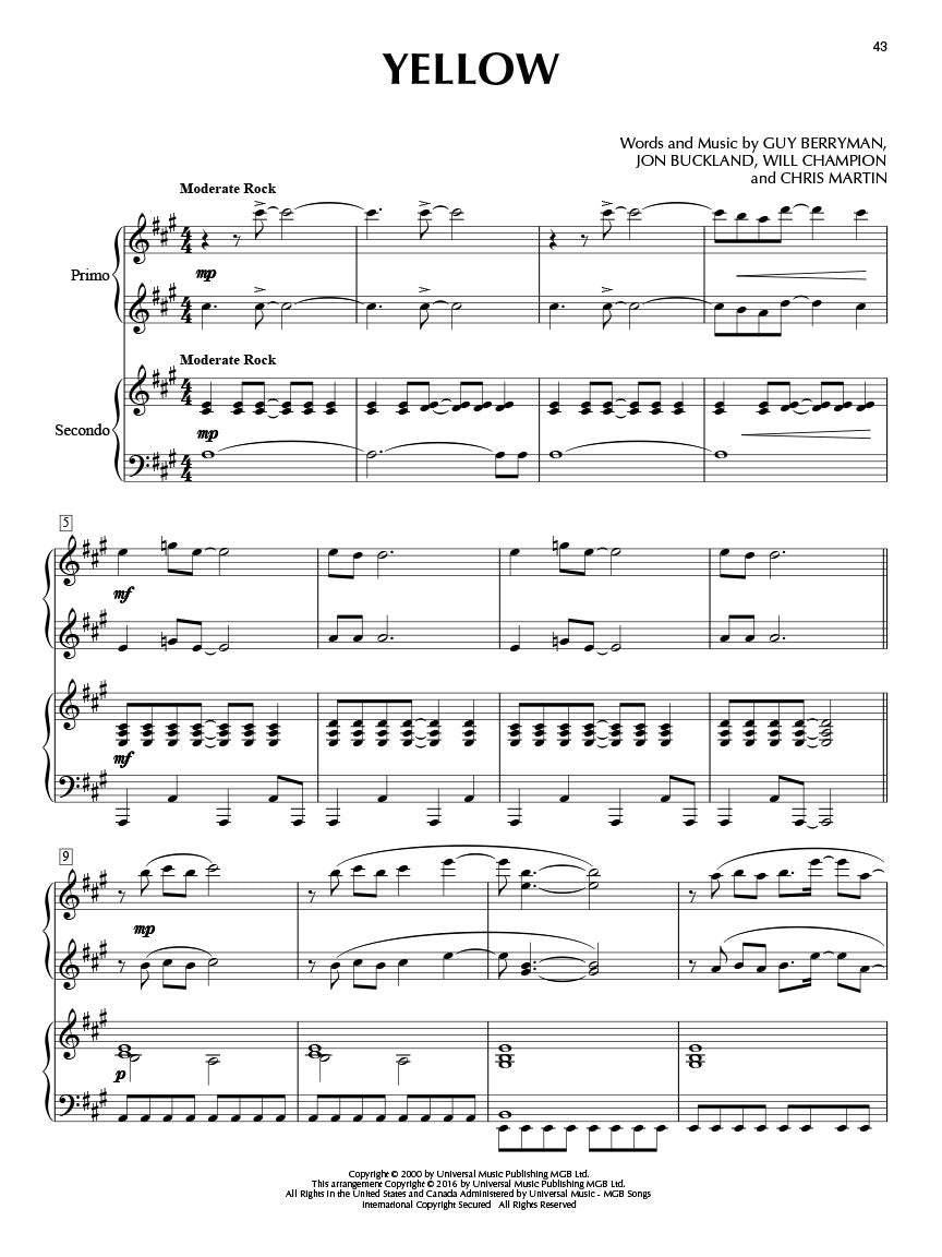 Coldplay Piano Duet Playalong V46 Bk/Ola