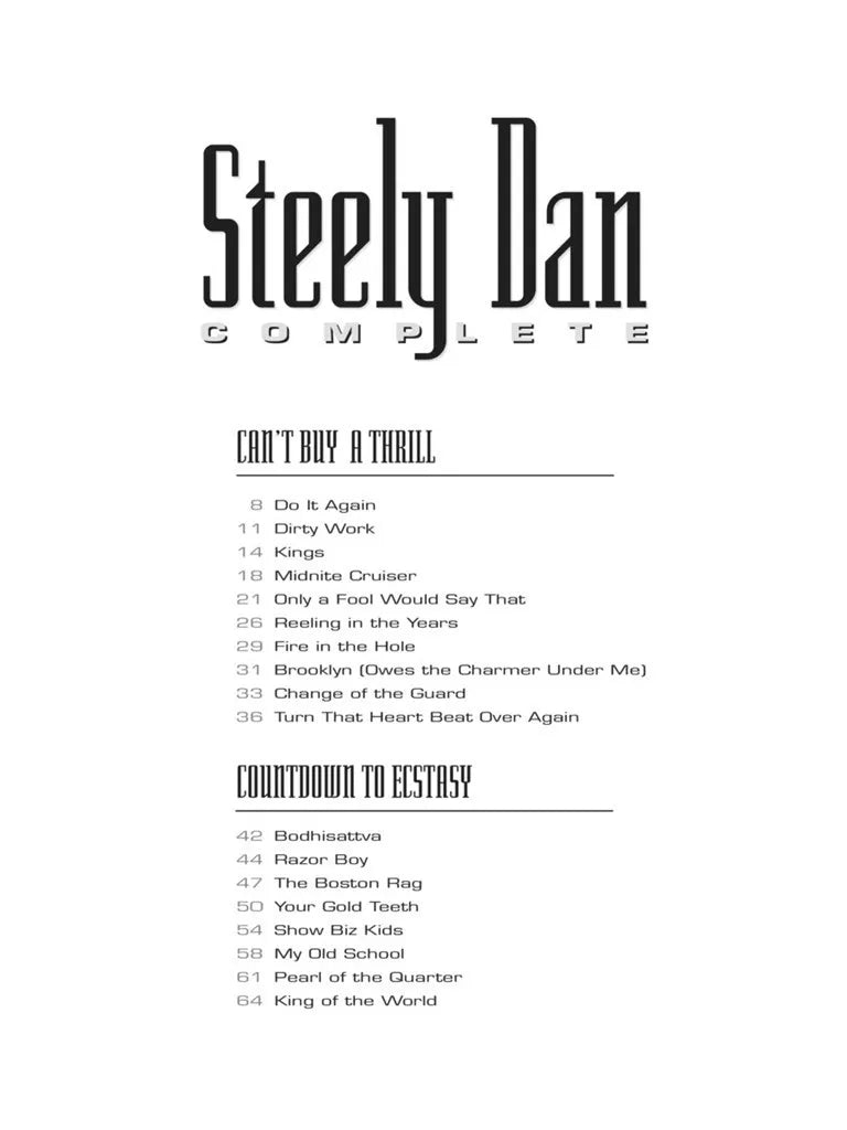 Steely Dan Complete PVG Songbook (62 Songs)