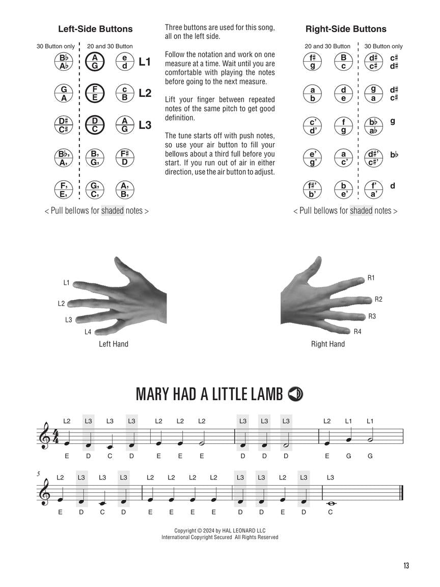 Hal Leonard Anglo Concertina Method Book