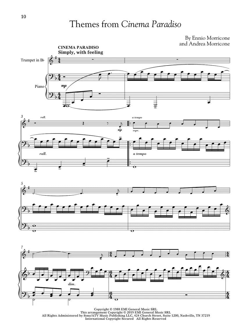 Movie Themes For Classical Players - Trumpet and Piano Book/Ola