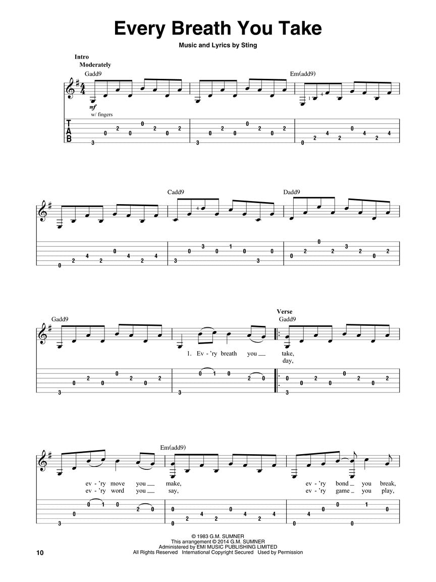 First Fingerstyle Songs - Beginning Solo Guitar Tab Book