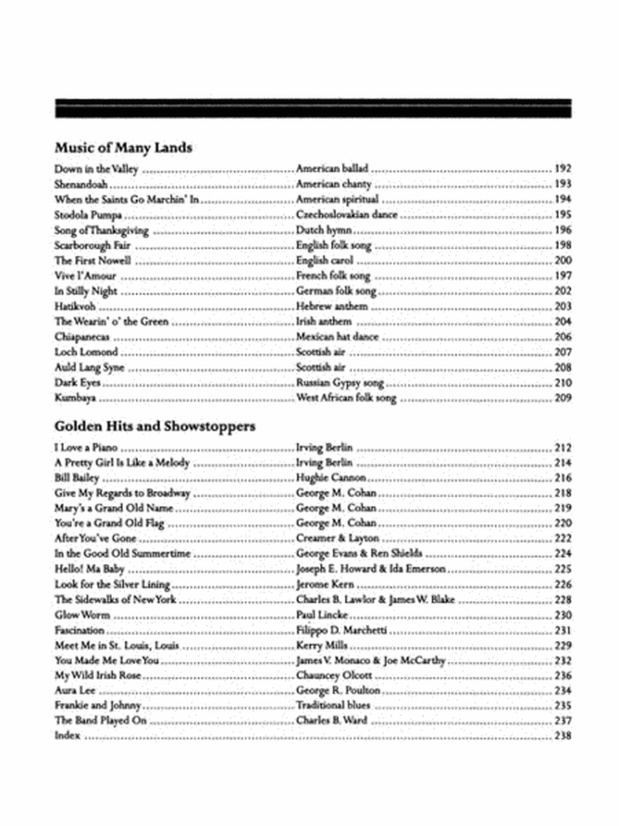 The Library Of Easy Piano Favorites Songbook