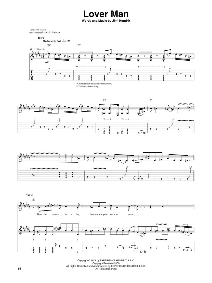 Jimi Hendrix - Both Sides Of The Sky Guitar Tab Book