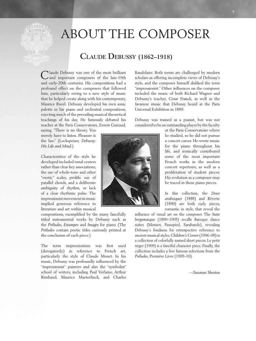 Debussy - 16 Piano Favorites Book