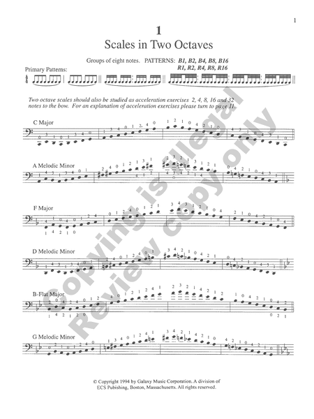 The Galamian Scale System For Cello - Volume 1 Book