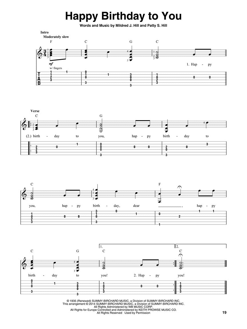 First Fingerstyle Songs - Beginning Solo Guitar Tab Book