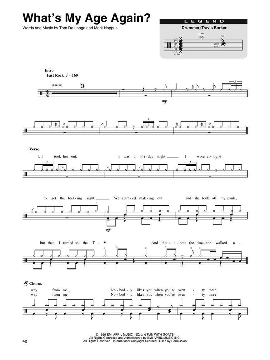 Blink 182 Drum Play Along Volume 10 Book/Cd