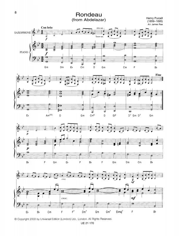 Take Another Ten For Alto/Tenor Sax/Piano Arr Rae