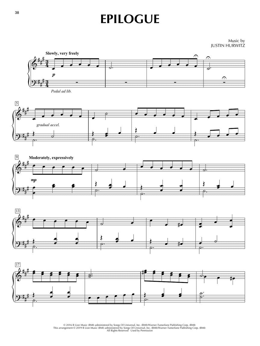 La La Land For Piano Solo Book