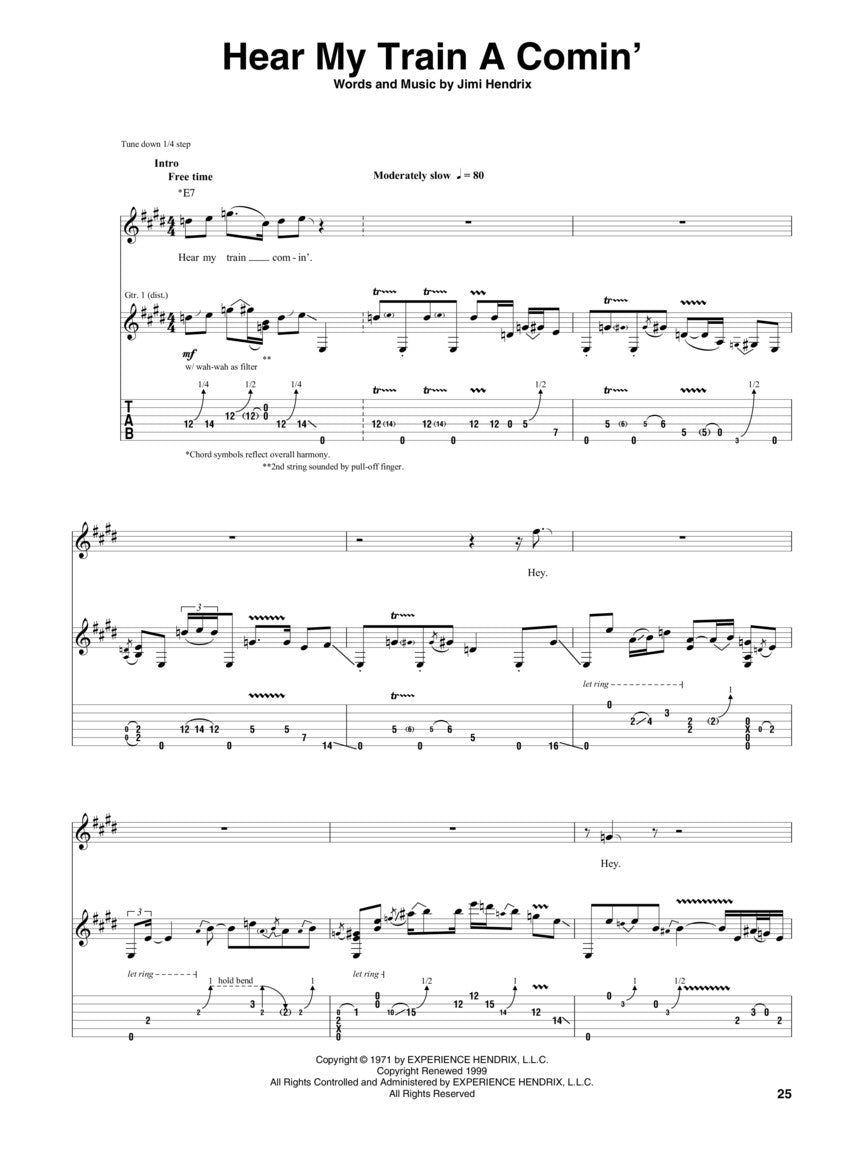 Jimi Hendrix - Both Sides Of The Sky Guitar Tab Book