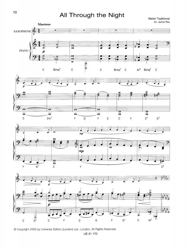 Take Another Ten For Alto/Tenor Sax/Piano Arr Rae