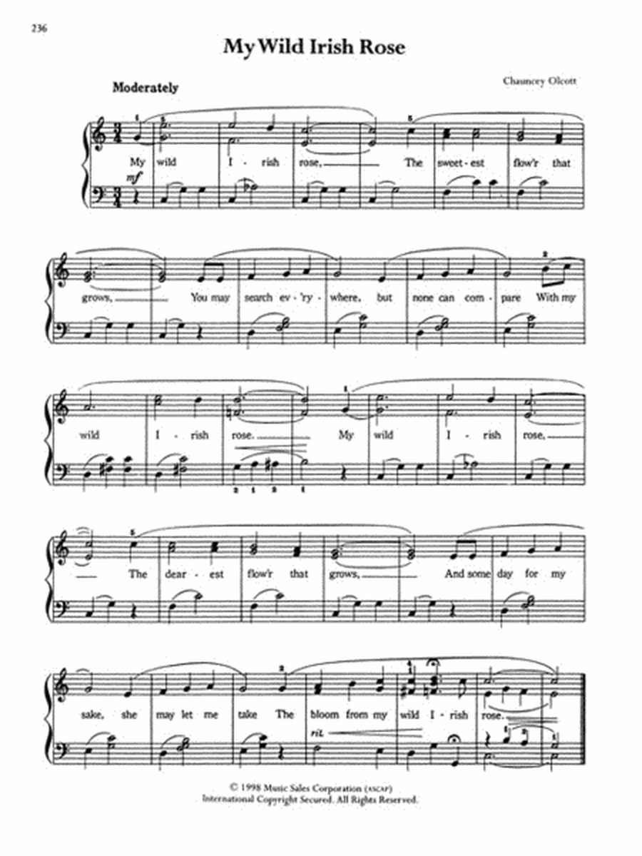 The Library Of Easy Piano Favorites Songbook