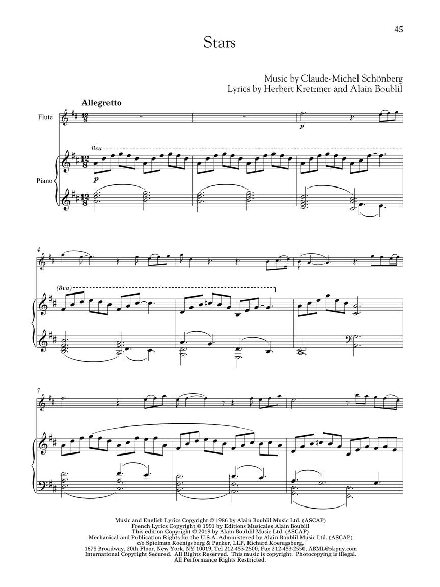 Les Miserables For Classical Players Flute Book/Ola