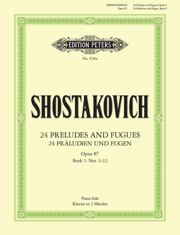 Shostakovich - 24 Preludes & Fugues Opus. 87 Volume 1 Piano Solo Book