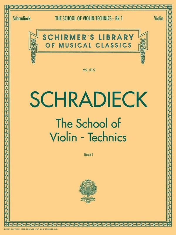 Schradieck - School of Violin Technics Book 1