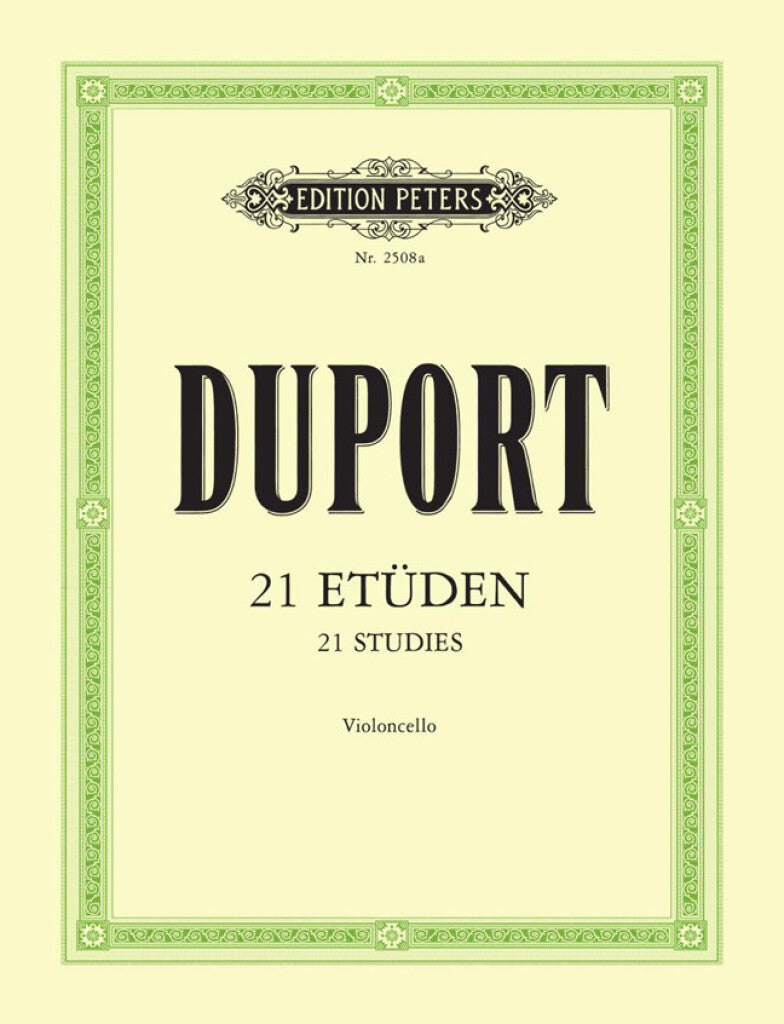 Duport - 21 Studies For Cello Solo Book