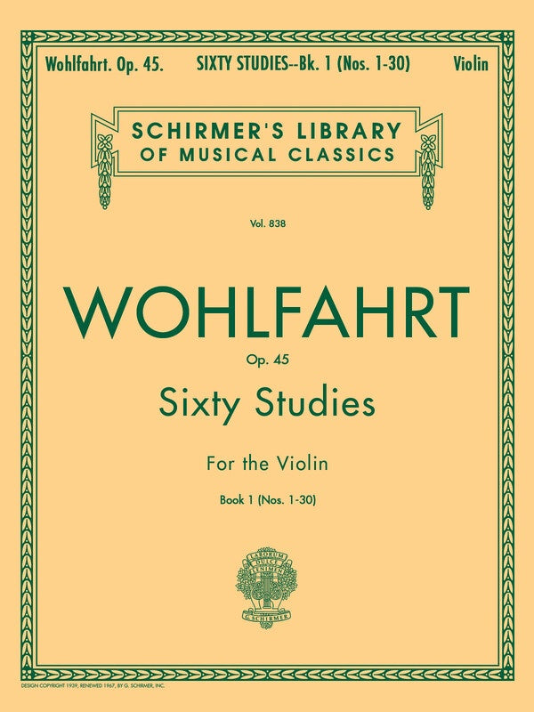 Wohlfahrt - 60 Studies, Op. 45 For Violin Book 1