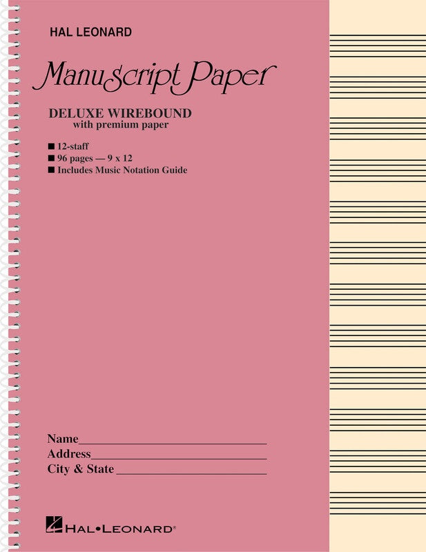 Hal Leonard Deluxe Large Wire-Bound Manuscript Book - 11 Staves (96 pages)