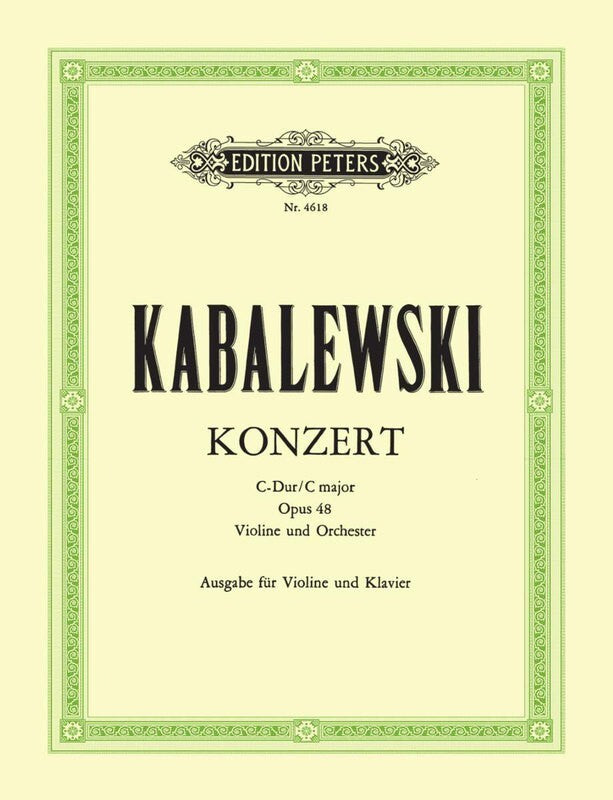 Dmitri Kabalevsky - Concerto in C major Op. 48 For Violin Songs Book