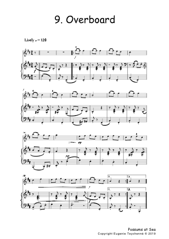 Possums At Sea - Violin Piano Accompaniment Book