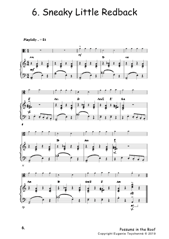 Possums in the Roof - Viola Piano Accompaniment Book