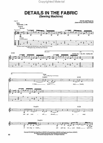 Jason Mraz - We Sing We Dance We Steal Things Guitar Tab Book