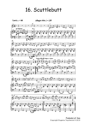 Possums At Sea - Violin Piano Accompaniment Book