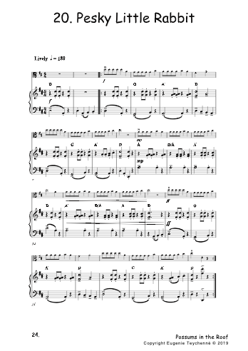 Possums in the Roof - Viola Piano Accompaniment Book