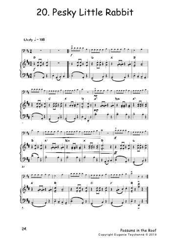 Possums At Sea - Violin Piano Accompaniment Book