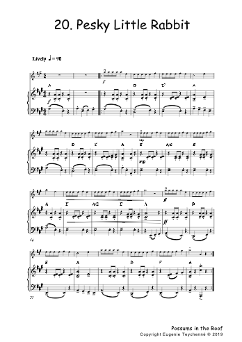 Possums In The Roof - Violin Piano Accompaniment Book