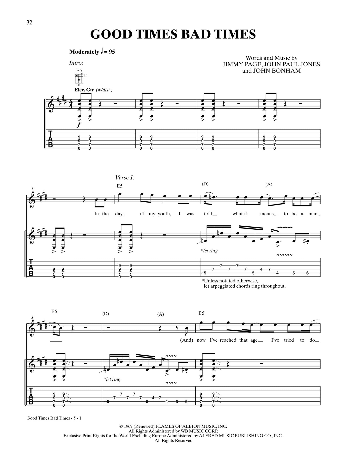 Led Zeppelin - Easy Guitar Anthology Tab