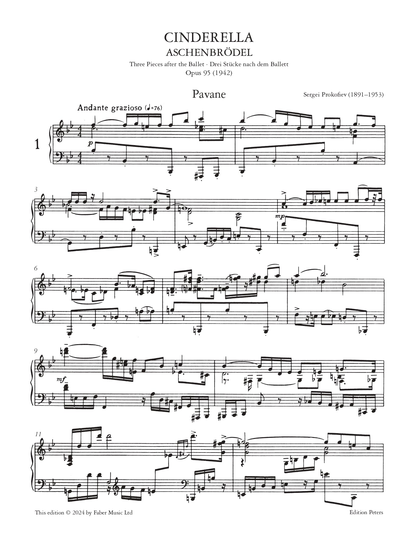 Prokofiev's Cinderella: 13 Pieces for Piano Op. 95, Op. 97 Book