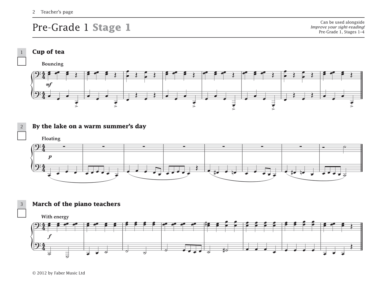 Improve Your Sight Reading - Piano Duets Grade 0-1 Book