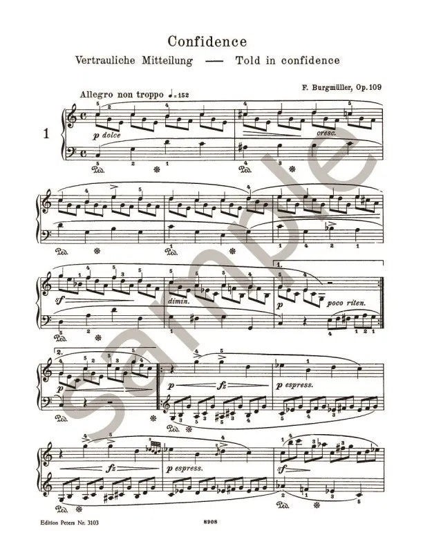 Burgmuller - 18 Characteristic Studies Op 109 Piano Book