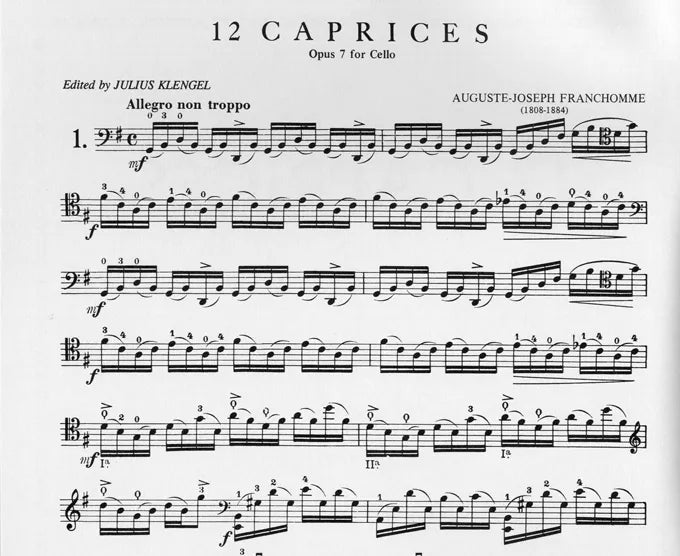 Franchomme - 12 Caprices Op 7 Cello Sheet Music