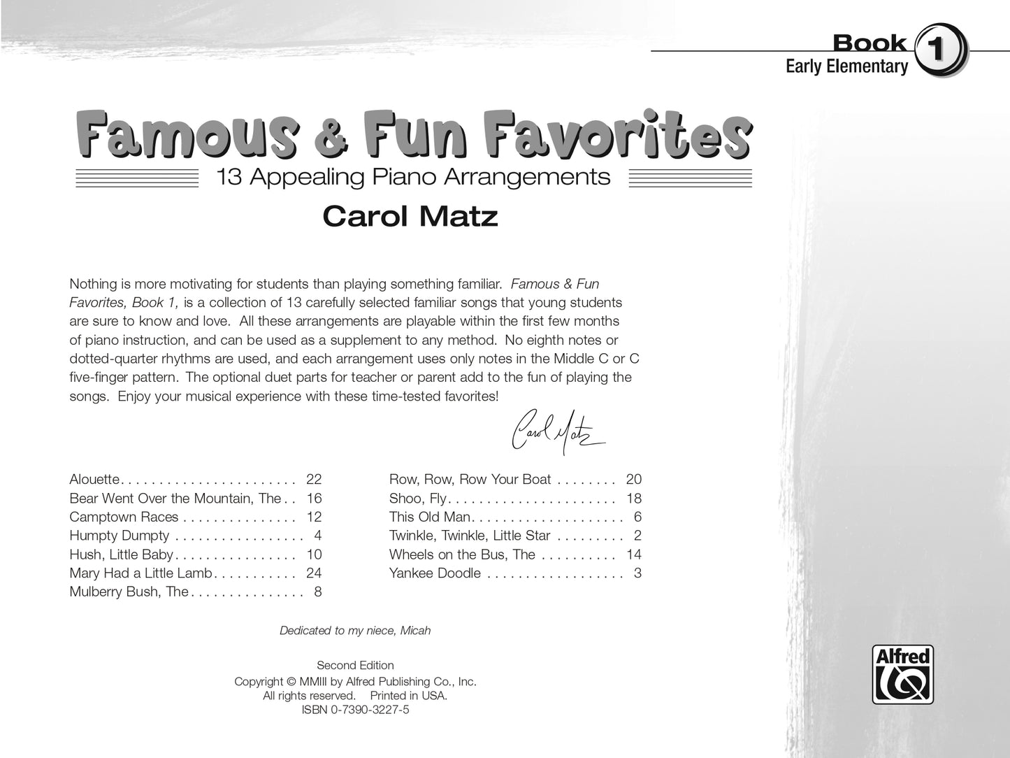 Famous And Fun Favorites Piano Book 1