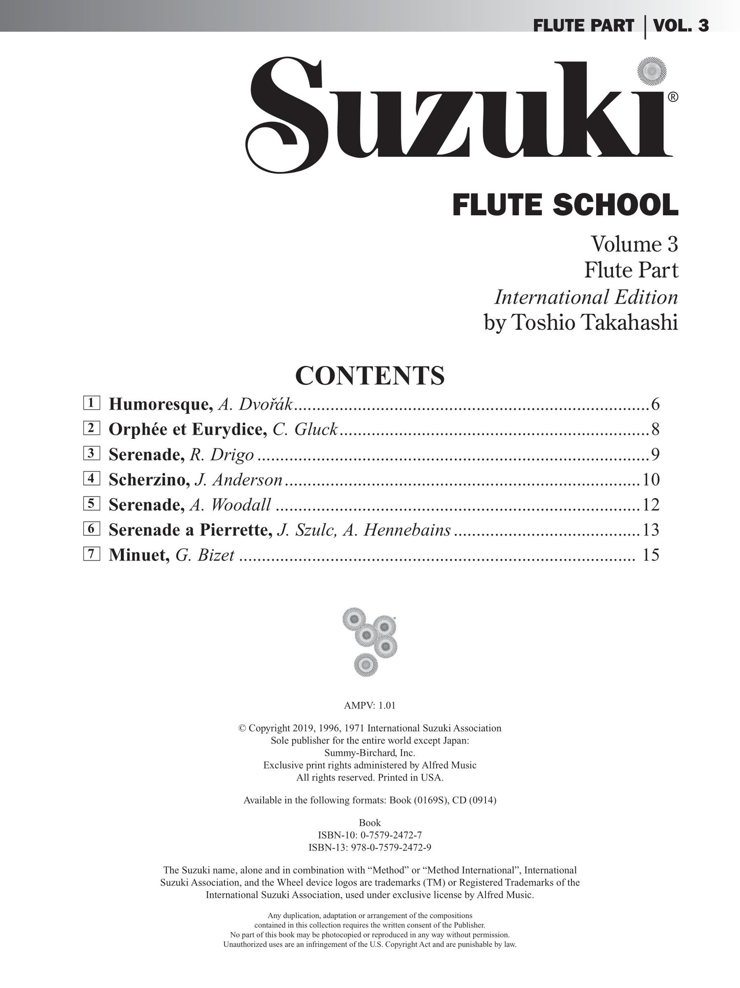 Suzuki Flute School - Volume 3 Flute Part Book