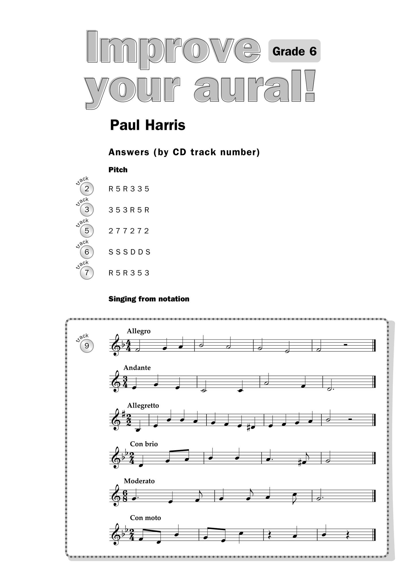 Improve Your Aural - Grade 6 Book/Cd