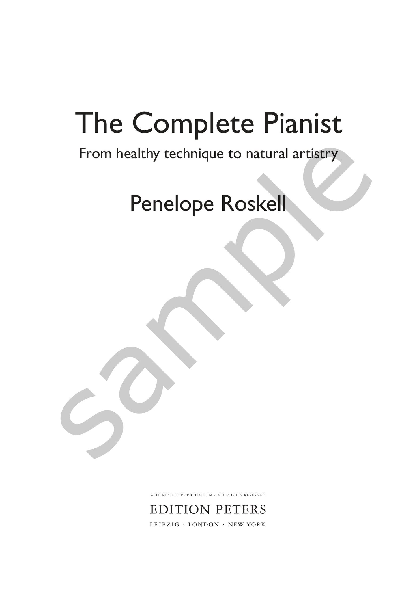 Penelope Roskell - The Complete Pianist Book/Olv