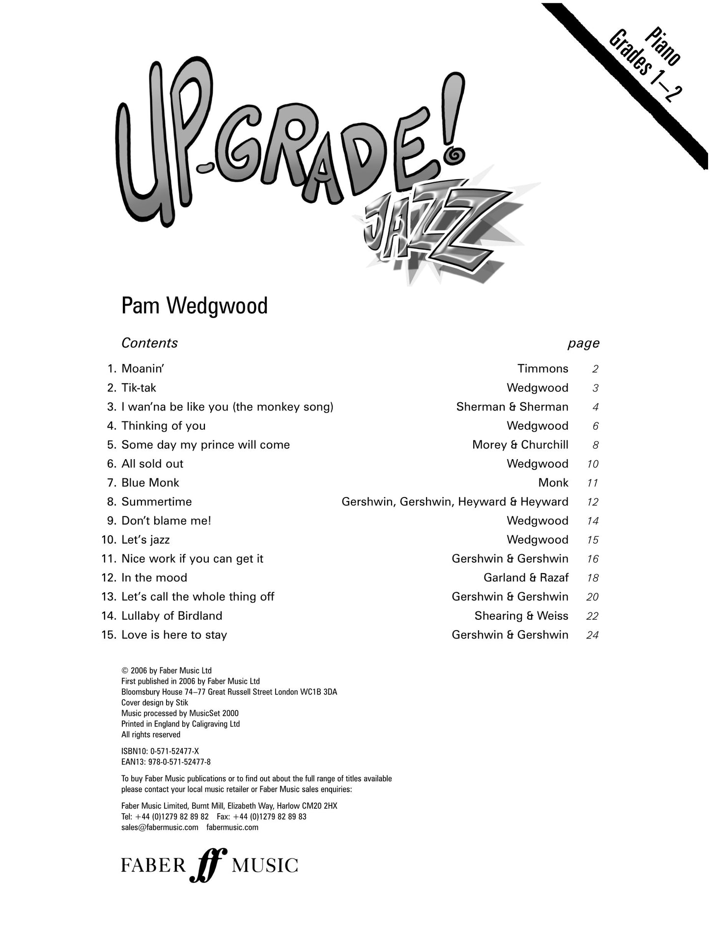 Up Grade Jazz - Piano Grade 1-2 Book