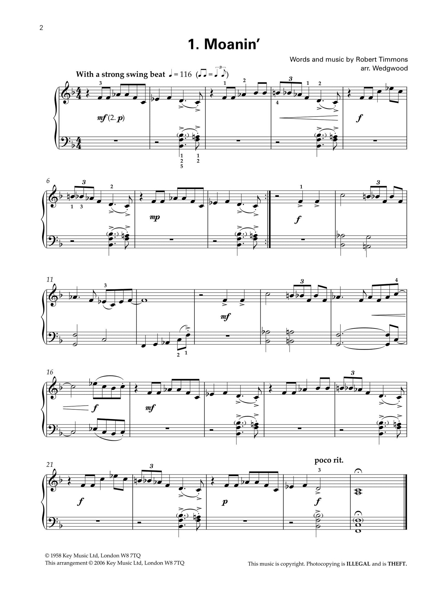 Up Grade Jazz - Piano Grade 1-2 Book