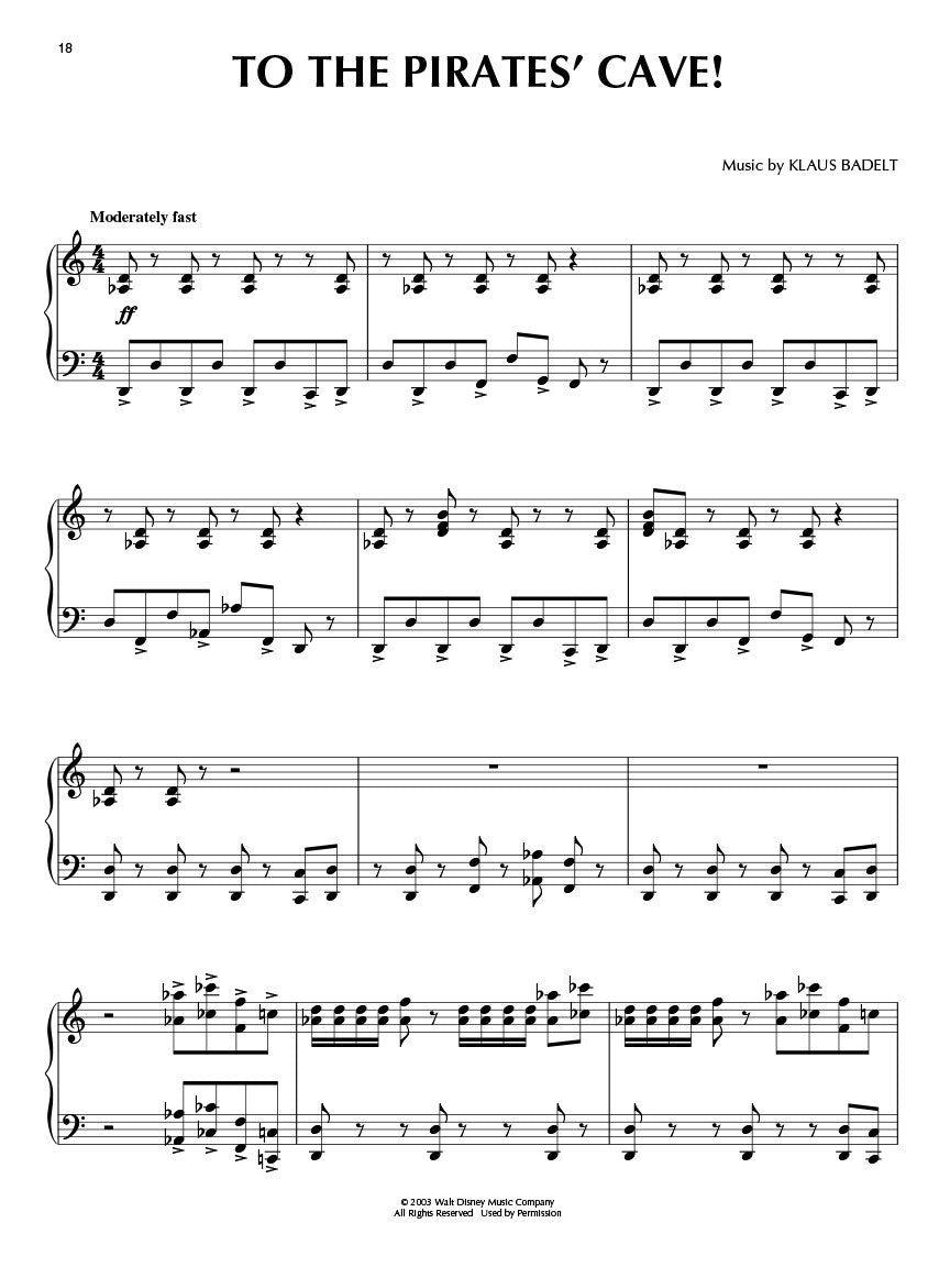 Pirates Of The Caribbean Black Pearl Piano Solo Book