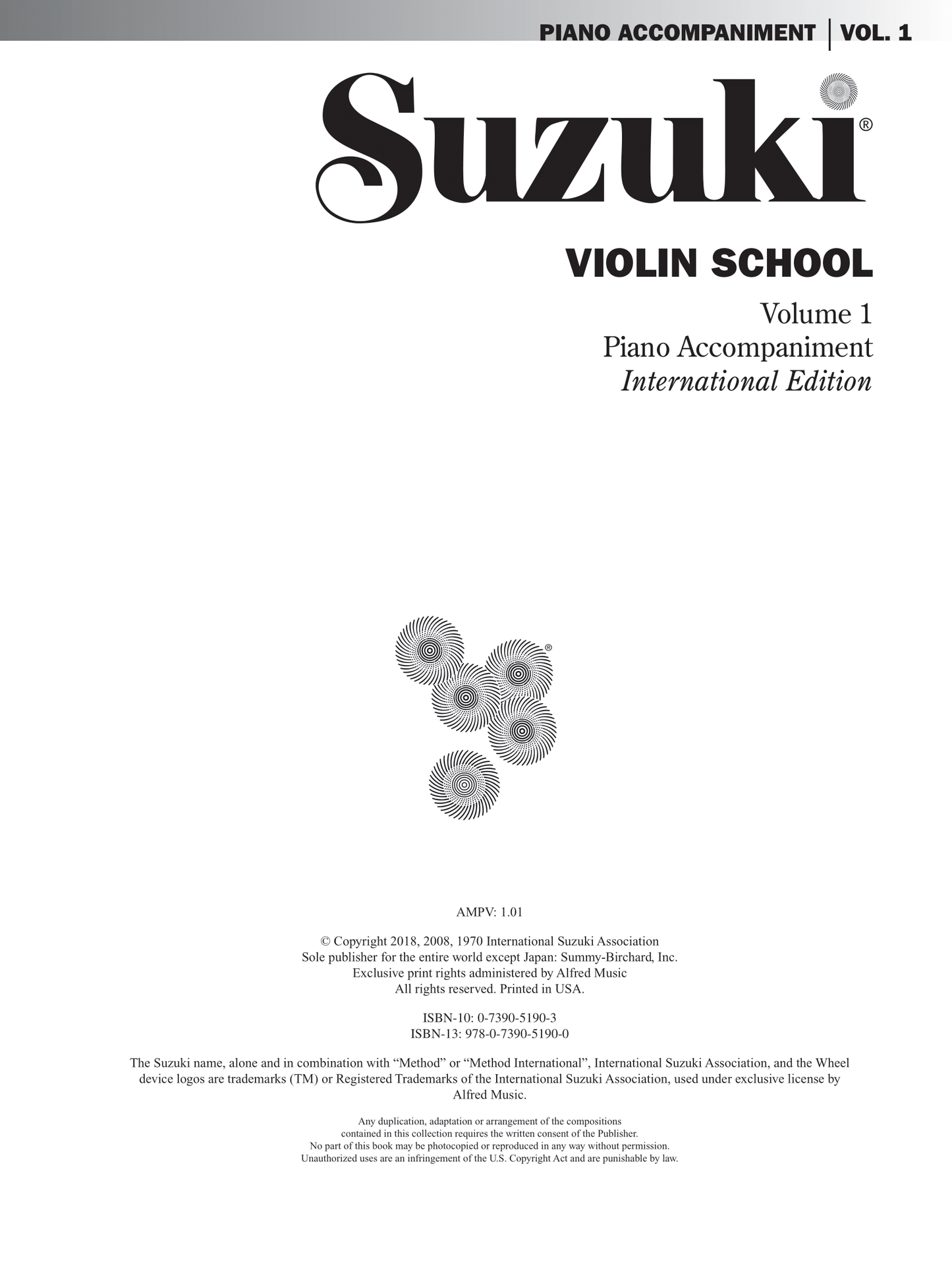 Suzuki Violin School - Volume 1 Piano Accompaniment Book